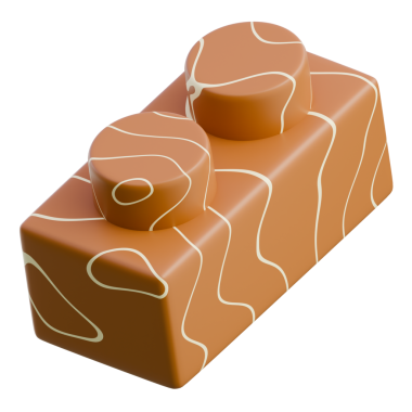 3D Render Delicious milk chocolate bar with white caramel drizzle, ideal for food packaging, advertising, or product display.