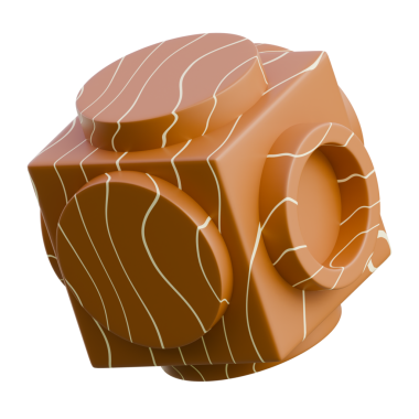 A realistic 3D wooden cube featuring a prominent letter Q, suitable for educational, branding, or design projects.