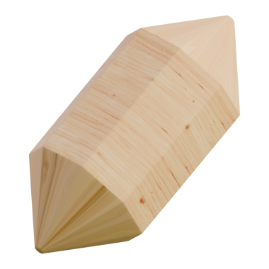 A wooden object resembling a crayon, suitable for educational, craft, or decorative purposes in creative environments.