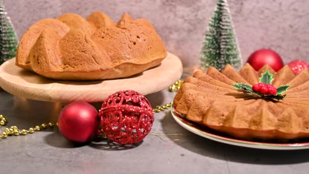 Christmas Cakes Decadent Dessert Delight — Stock Video