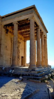 the ruins of the ancient Greek temple in Athens, Greece at the Parthenon
