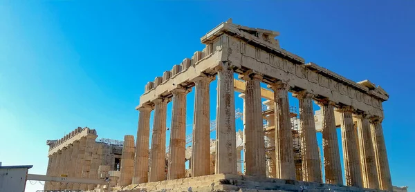 Parthenon temple in Athens, Greece under restoration