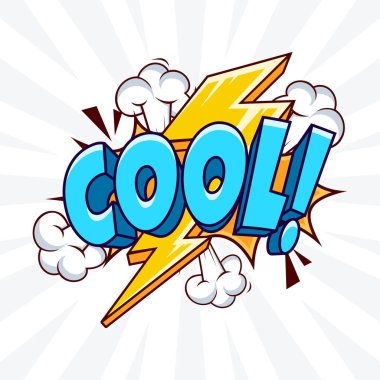 Cool 3B Metin Çizgi Roman Vektör Tasarım Şablonu