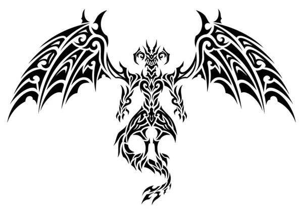 Σχεδιασμός Τατουάζ Φυλετικός Δράκος Για Την Τέχνη Τατουάζ Καλλιτεχνική Τέχνη — Διανυσματικό Αρχείο