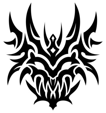 Dövme sanatı, sanatsal sanat, sembol ve işaret, logo veya çıkartma gibi şeytana ait dövme tasarımı..