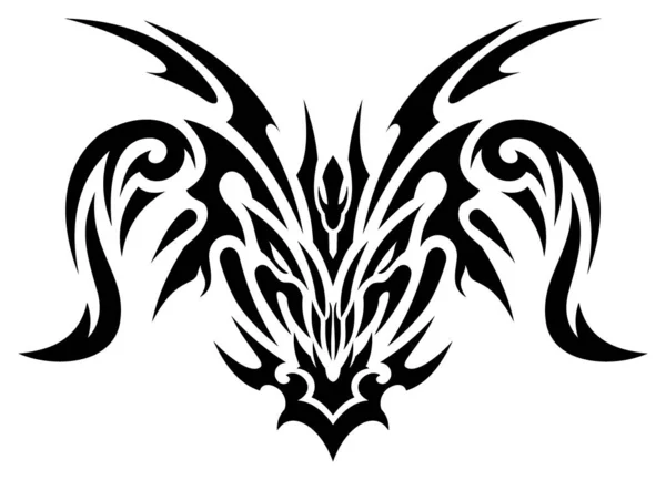 Tetoválás Tervezése Démon Arcát Tetoválás Művészet Művészi Művészet Szimbólum Jel — Stock Vector