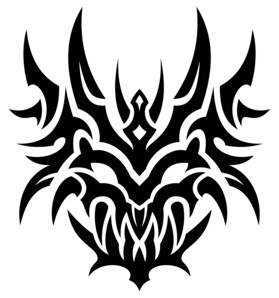 Desain Tato Wajah Setan Untuk Seni Tato Seni Artistik Simbol - Stok Vektor