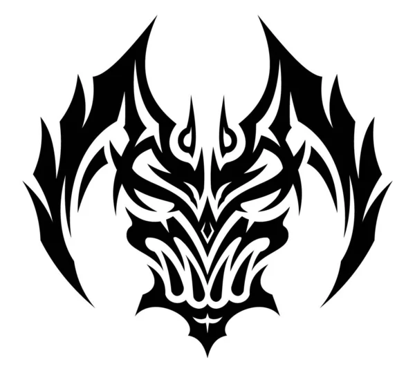 Дизайн Татуювання Обличчя Демона Татуювання Мистецтва Художнього Мистецтва Символу Знаку — стоковий вектор