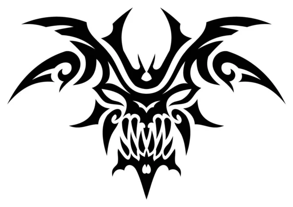 Tetování Démona Tvář Pro Tetování Umění Umělecké Umění Symbol Znak — Stockový vektor