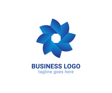İş için modern mavi logo tasarımı. Şirket işleri için minimalist logo tasarımı.