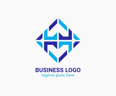 İş için modern mavi logo tasarımı. Şirket işleri için minimalist logo tasarımı.