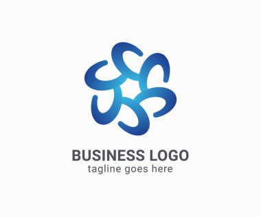 Logo design for business. Creative modern logo design for business. Blue business logo design. clipart