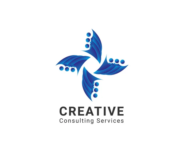 Services Consultation Logo Design Logo Pour Travail Équipe Unité Réunion — Image vectorielle