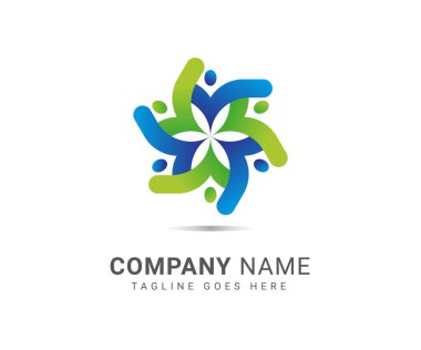 Teamwork, community, group consultancy logo template. Corporate identity consulting logo icon design.