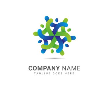 Teamwork, community, group consultancy logo template. Corporate identity consulting logo icon design.