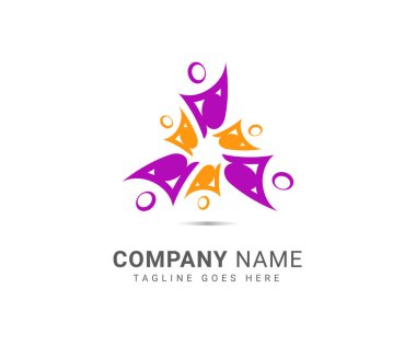 Teamwork, community, group consultancy logo template. Corporate identity consulting logo icon design.