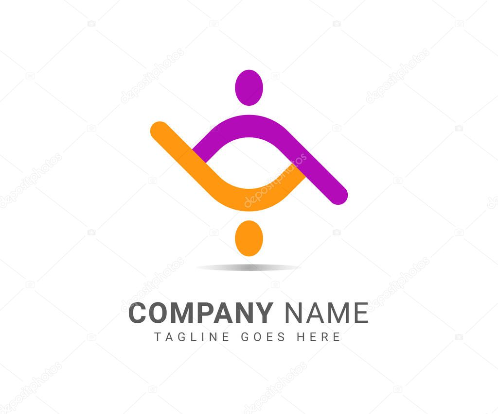 Teamwork, community, group consultancy logo template. Corporate identity consulting logo icon design.