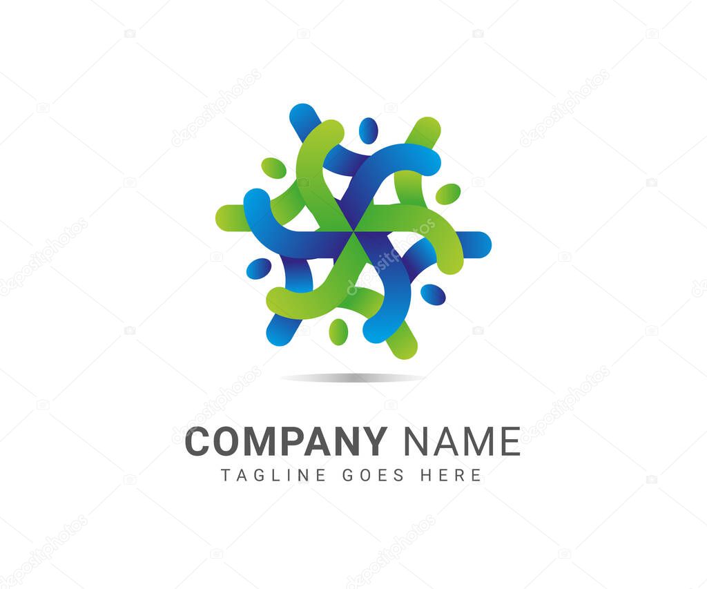 Teamwork, community, group consultancy logo template. Corporate identity consulting logo icon design.