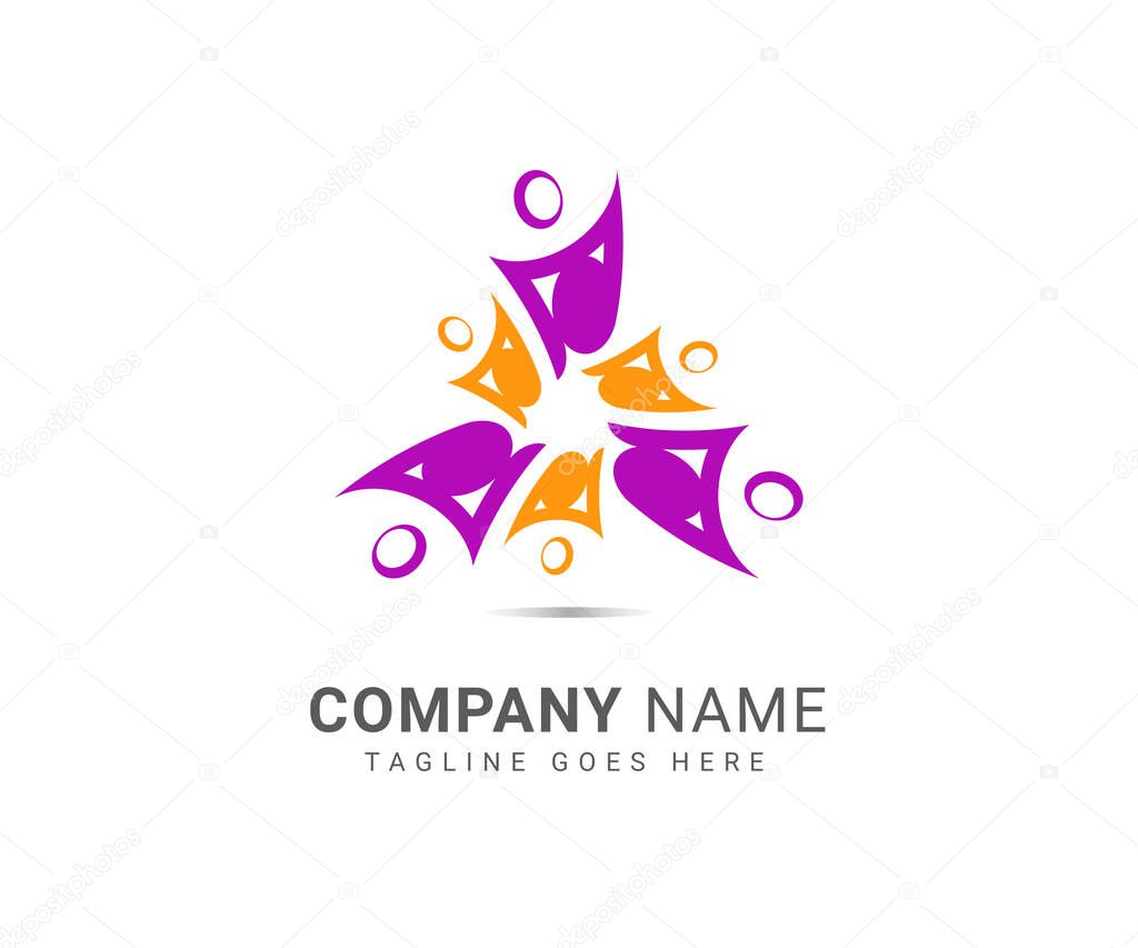 Teamwork, community, group consultancy logo template. Corporate identity consulting logo icon design.