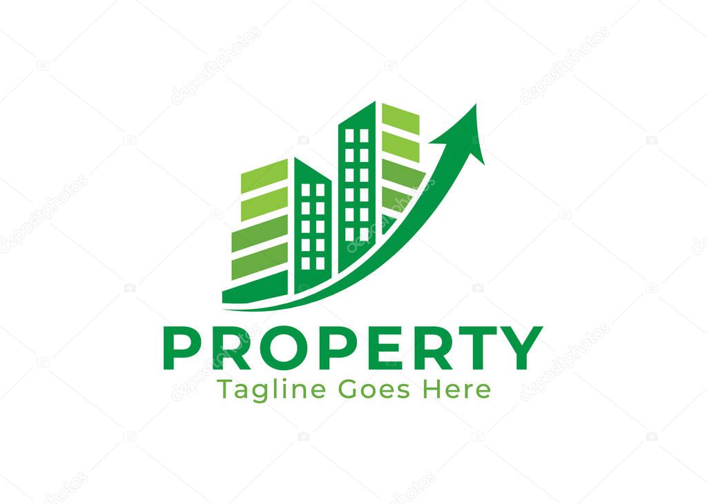 Property and real estate development logo icon vector template design. Architecture and construction growth logo for corporate business.
