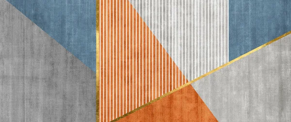 Soyut resim. Geometrik arkaplan tasarımı ve zengin dokusu. Modern sanat modeli. Altın çağdaş sanat.