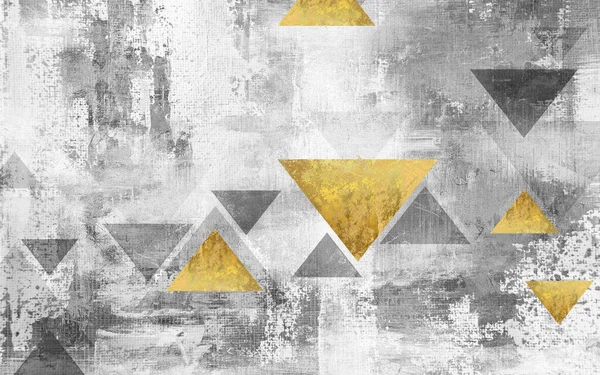 Абстрактная Живопись Геометрический Дизайн Фона Богатой Текстурой Современное Искусство Золотое — стоковое фото