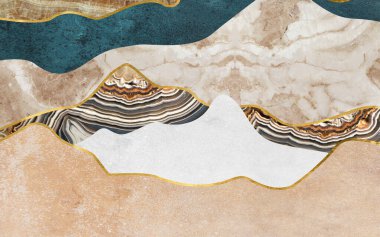 Altın soyut resim, geometrik desen, sanat çizimi, tasarım için klasik grunge dokusu, poster, duvar resmi, halı, asma