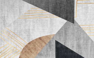 Soyut sanatsal arka plan. Altın doku. Sanat eserinin bir parçası. Fırça darbeleri. Modern sanat. Modern sanat. Renkli tuval. geometri