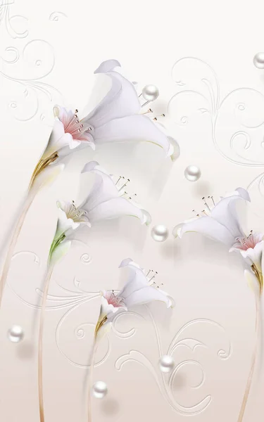 Flores Blancas Fondo —  Fotos de Stock