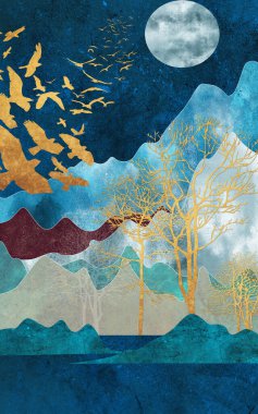 Modern minimalist soyut sanat illüstrasyonu. çağdaş sanat resimleri