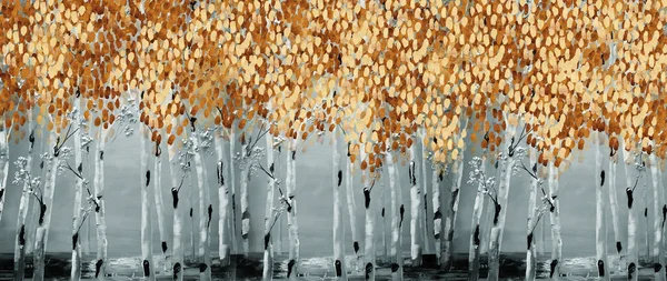 beautiful autumn forest with trees and leaves