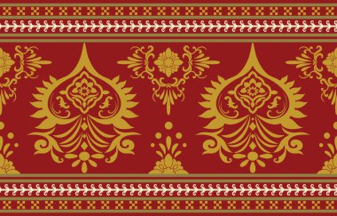 Etnik Düzen. Etnik Hindistan kusursuz desenli doğu tarzı. Damask Hindistan Motifi.