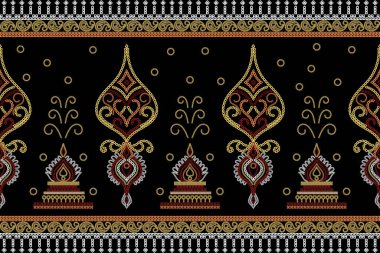 Etnik Düzen. Etnik Hindistan Bhandhani nakış, tekstil dekorasyonu ve fayans tasarımı için kusursuz desen.