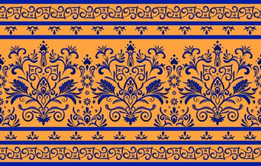 Etnik Düzen. Etnik Hindistan kusursuz desenli doğu tarzı. Damask Hindistan Motifi.