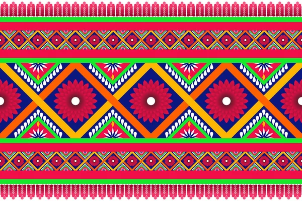 Etnikai Minta Etnikai India Geometriai Minta Keleti Stílus Csempe Textil — Stock Vector