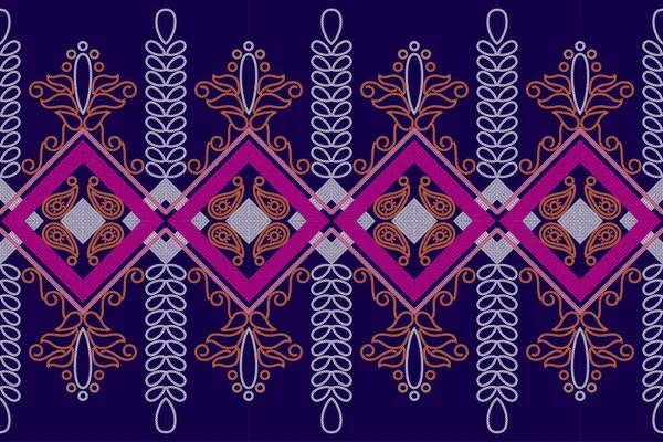 Etnik Düzen Etnik Hindistan Bhandhani Nakış Tekstil Dekorasyonu Fayans Tasarımı — Stok Vektör