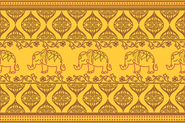 Етнічний Зразок Етнічні Індійці Безшовні Візерунки Вишивки Текстильного Орнаменту Дизайну — стоковий вектор