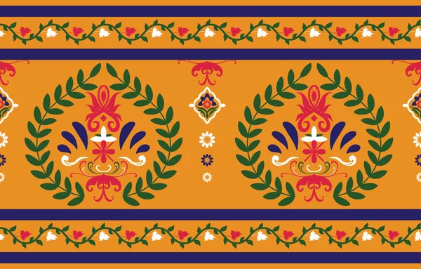 民族模様 民族インドシームレスなパターンデザインオリエンタルスタイル ダマスク インディア Motif — ストックベクタ