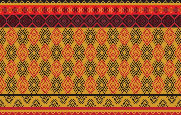 Pola Etnis Etnis India Pola Geometris Oriental Style Tile Textile - Stok Vektor