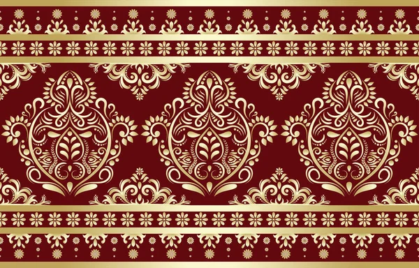 Ethnic Pattern Ethnic India Seamless Pattern Design Oriental Style Damask — Stock Vector