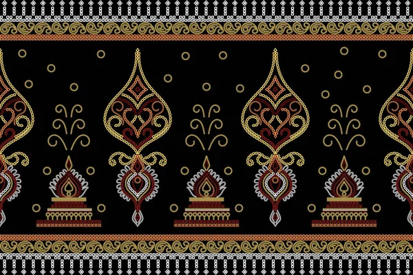 Ethnische Muster Ethnische Indien Bhandhani Nahtlose Muster Für Stickerei Textildekoration — Stockvektor