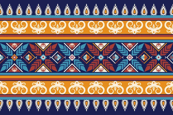Pola Etnis Etnis India Pola Geometris Oriental Style Tile Textile - Stok Vektor