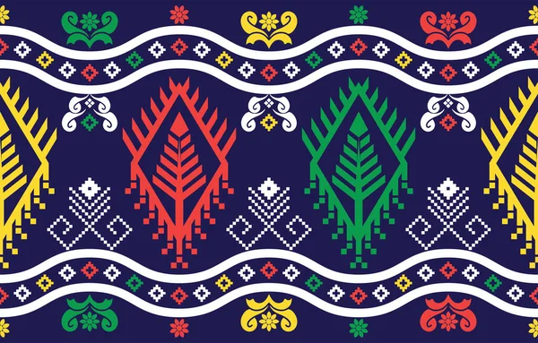 Etnik Düzen Fayans Tekstil Dekorasyonu Için Etnik Hindistan Geometrik Desen — Stok Vektör