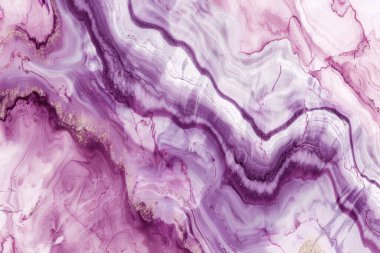 Bu çarpıcı görsel eser, tuvalde parıldayan ve dans eden altın damarlarıyla dolu lavanta ve mor renklerin senfonisini temsil ediyor..