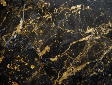 This image conveys a powerful natural phenomenon, with golden lightning veins crackling across a tempestuous black marble sky. clipart