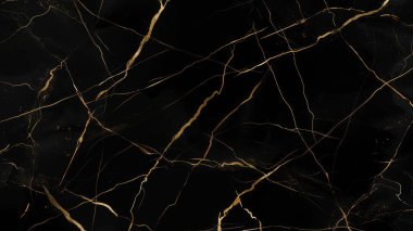 Bu resim, parlak siyah mermerin derinliklerinden geçen altın çizgilerin ihtişamlı kontrastını zarif bir şekilde gösteriyor..