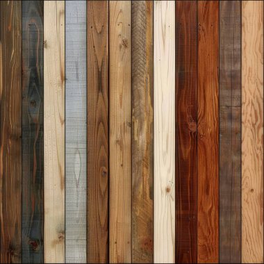 This striking image showcases a hardwood floor with planks stained in various warm tones, from deep espressos to rich ambers. clipart