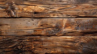 Bu panoramik fotoğraf yıpranmış tahtaların karmaşık doğal desenlerini ve dokularını yakalar..