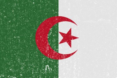 Yeni konsept Cezayir bayrağı dağınık duvar kaplaması arka plan, Cezayir bayrağı boyası, Cezayir bayrağı tarihi, Cezayir bayrağı.