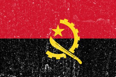 Yeni konsept Angola bayrağı Beyaz dağınık duvar dokusu arka plan, Angola bayrağı boyası, Angola bayrağı tarihi, Angola bayrağı yeni bayrağı.